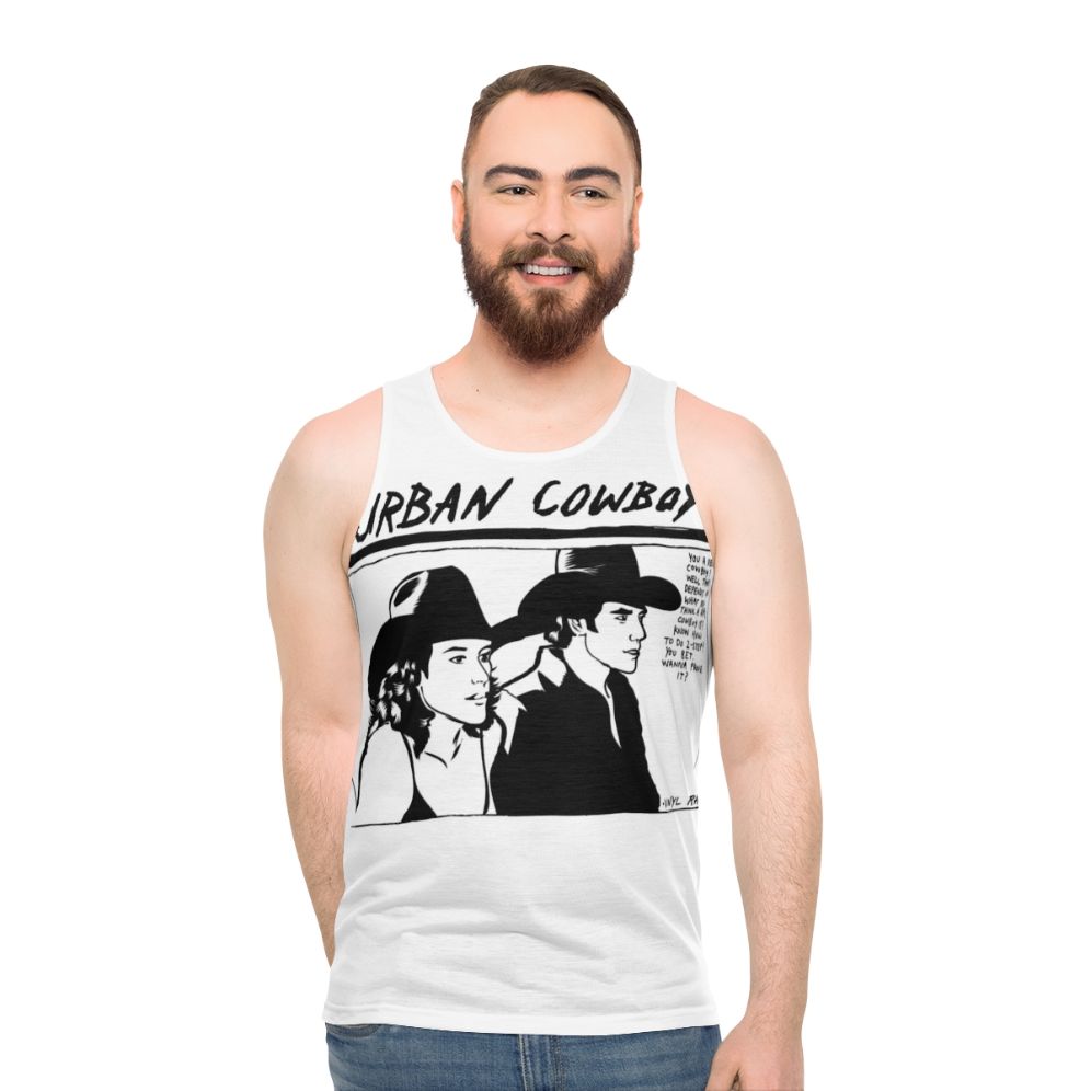 Western-inspired unisex tank top
