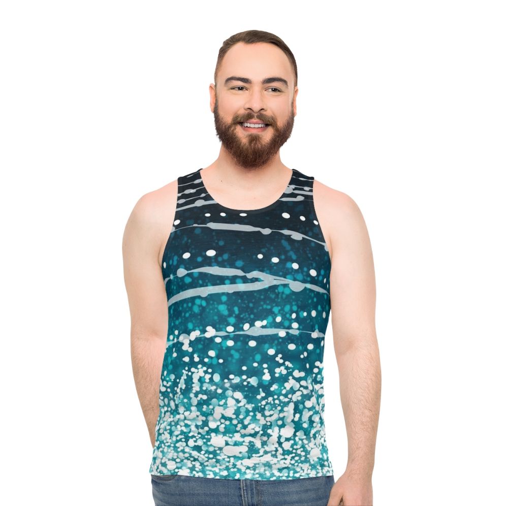 Whale shark pattern unisex tank top