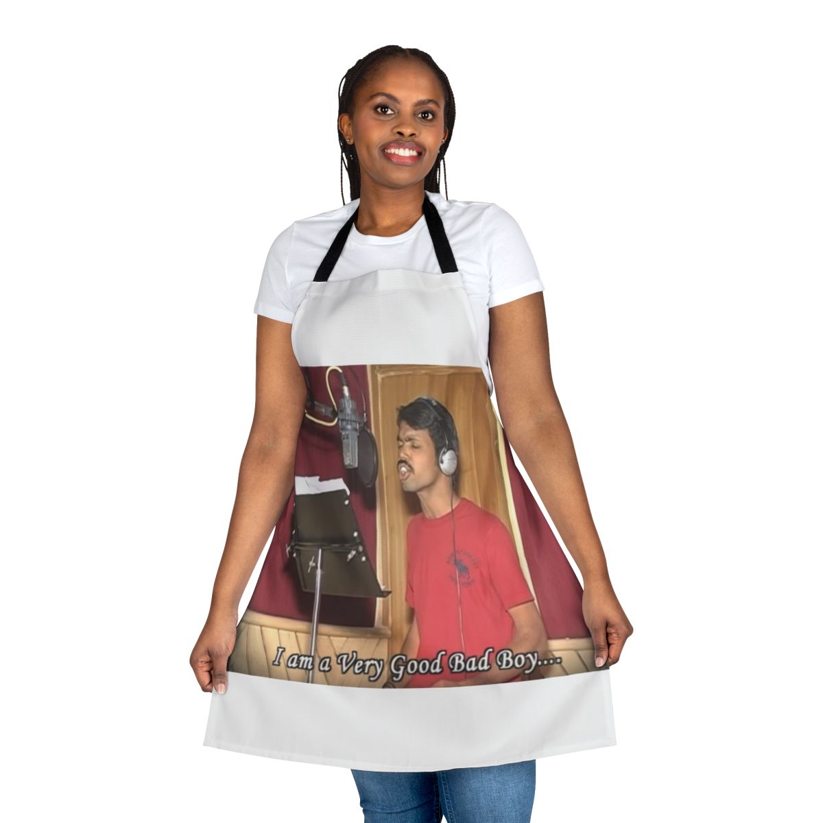 "Whatever I Wanna Do" themed apron featuring a viral Indian meme design