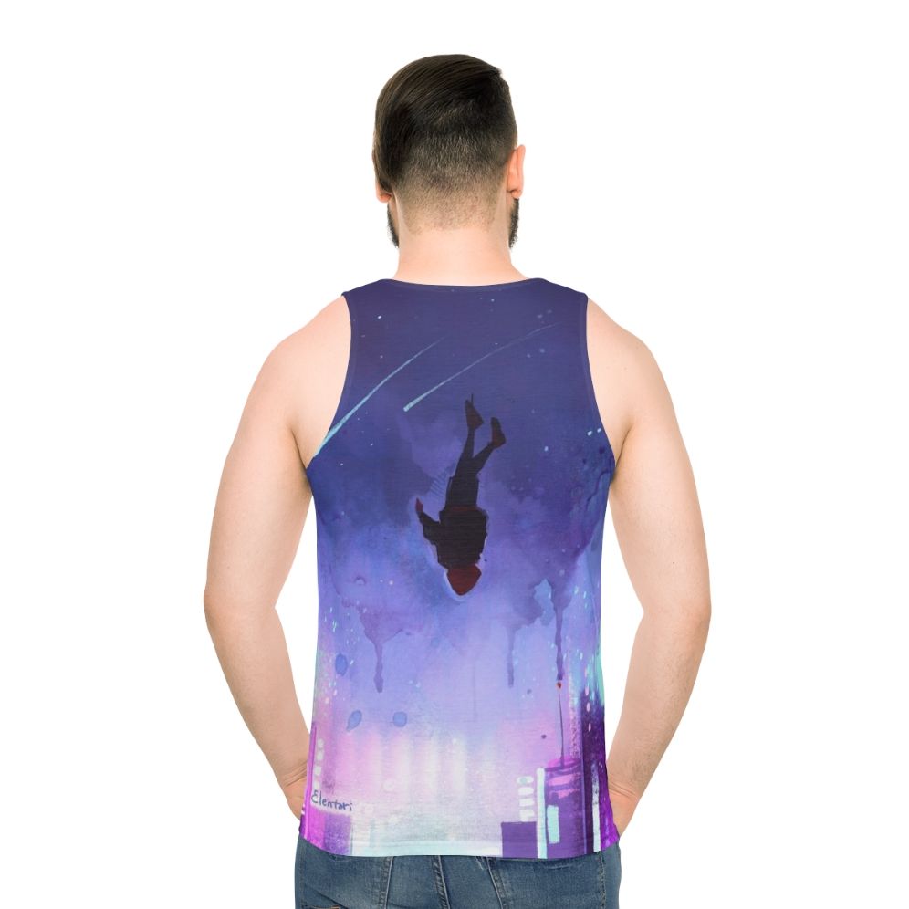 Spiderverse inspired unisex tank top with "What's Up Danger" design