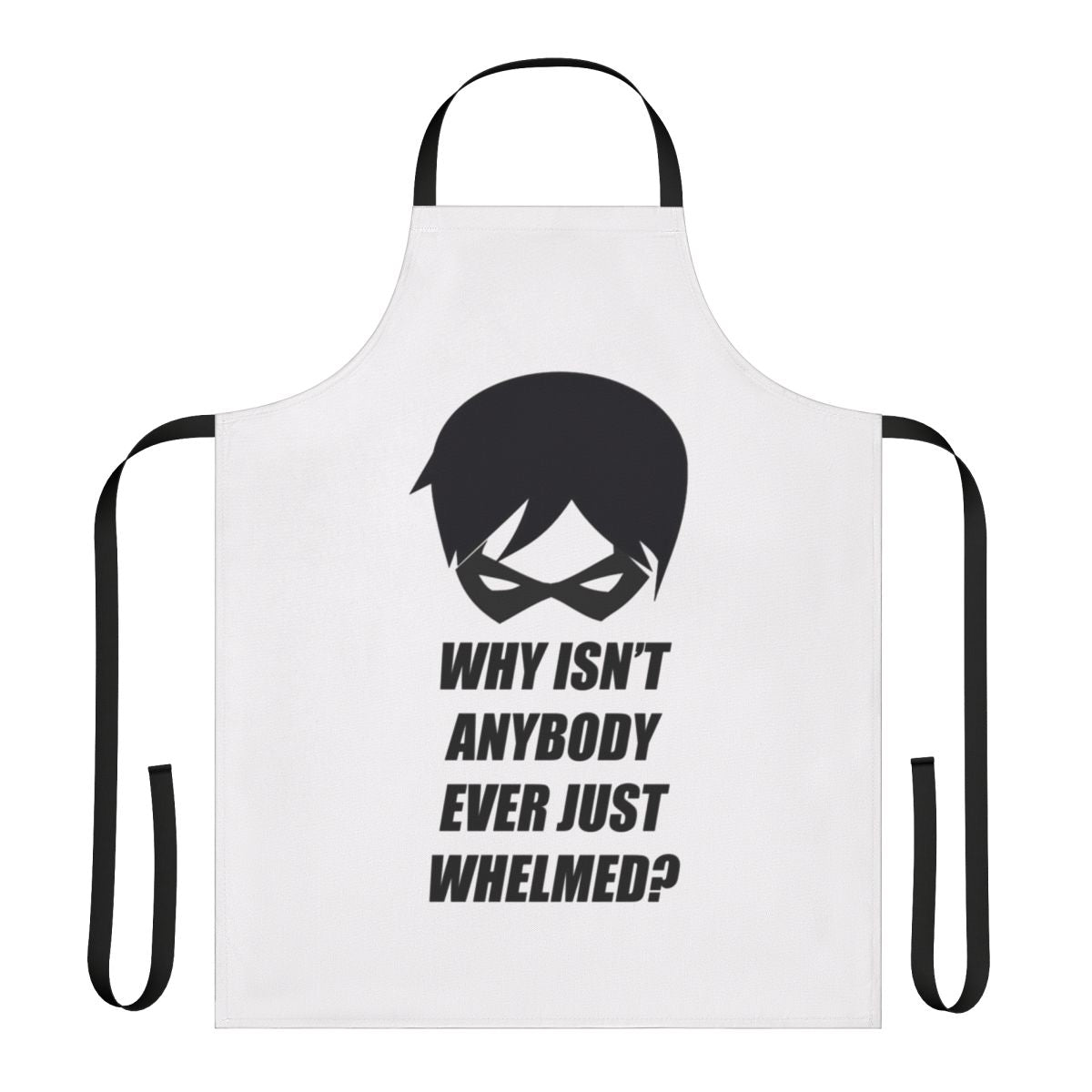 Whelmed superhero apron featuring the iconic Robin character from DC Comics' Young Justice series