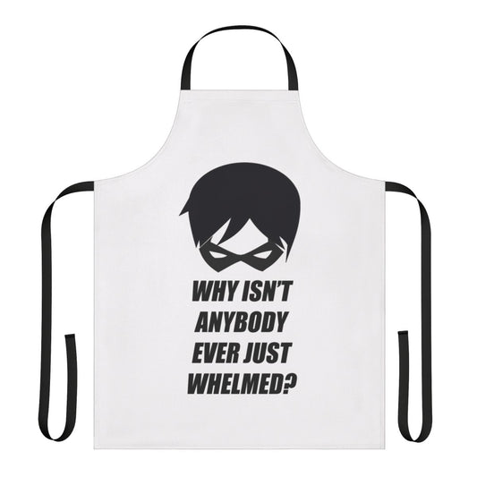 Whelmed superhero apron featuring the iconic Robin character from DC Comics' Young Justice series
