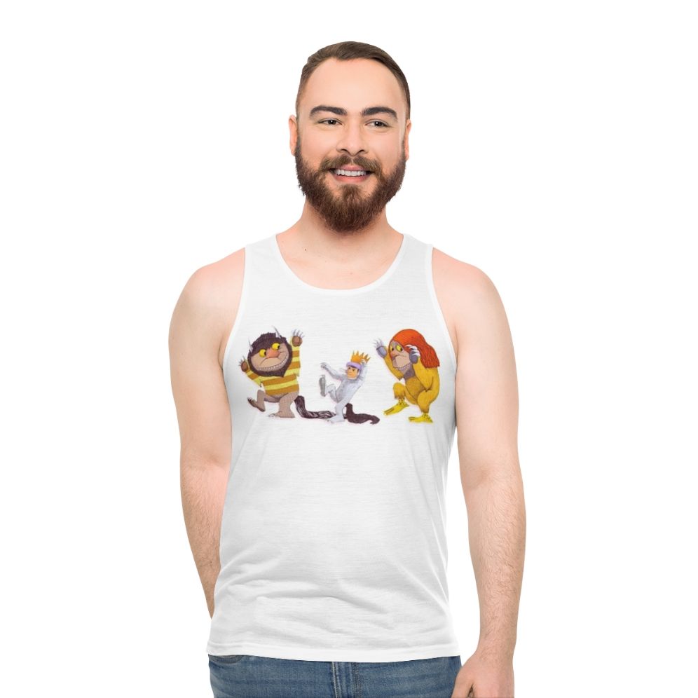 Unisex tank top featuring Max and the wild monsters from the classic book "Where the Wild Things Are"