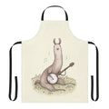 Whimsical apron featuring a playful design of a llama playing a banjo