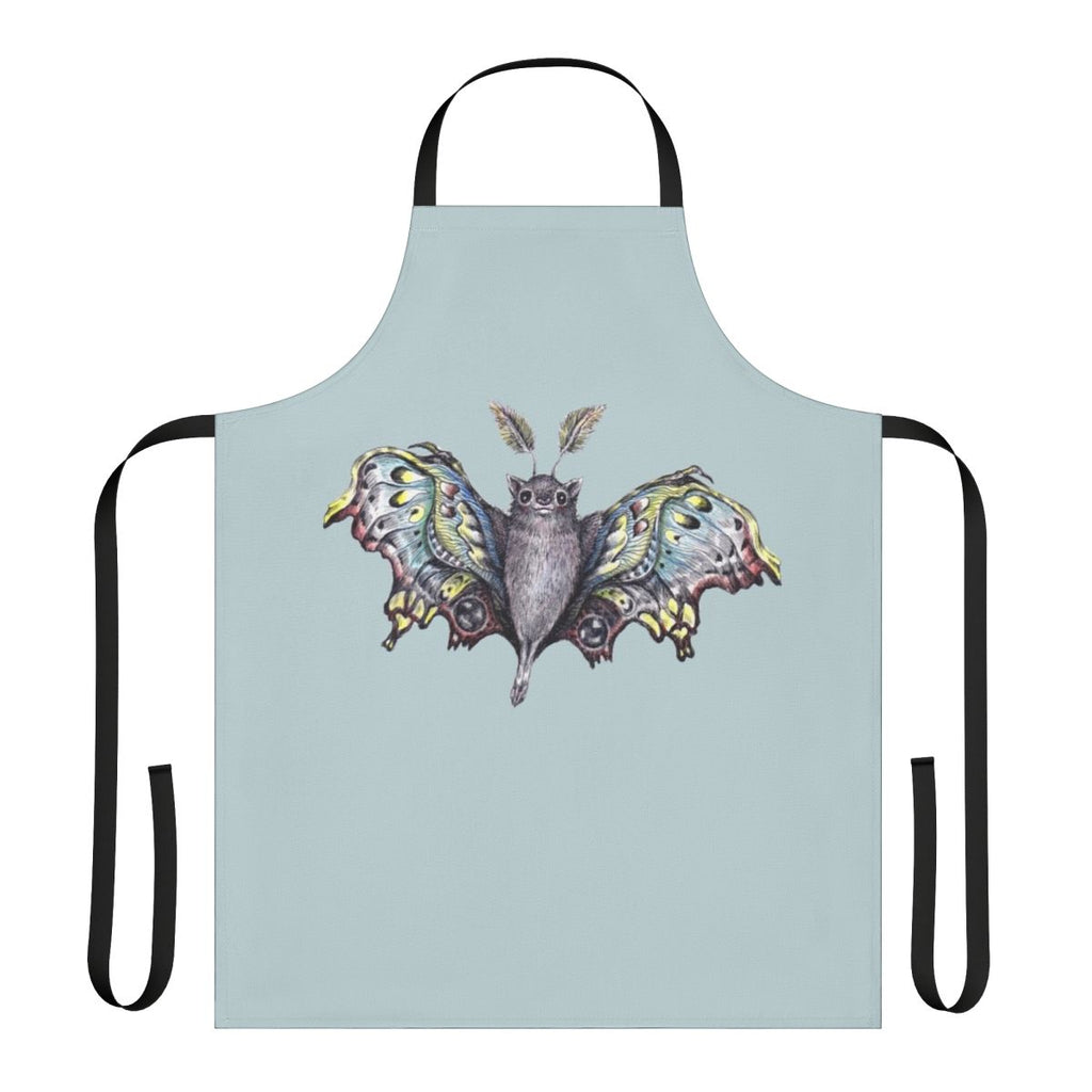 Whimsical butterbat apron featuring a mythical creature design in a pop surrealism style