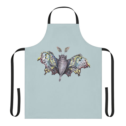 Whimsical butterbat apron featuring a mythical creature design in a pop surrealism style