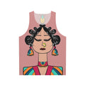 Whimsical diva doll unisex geometric tank top