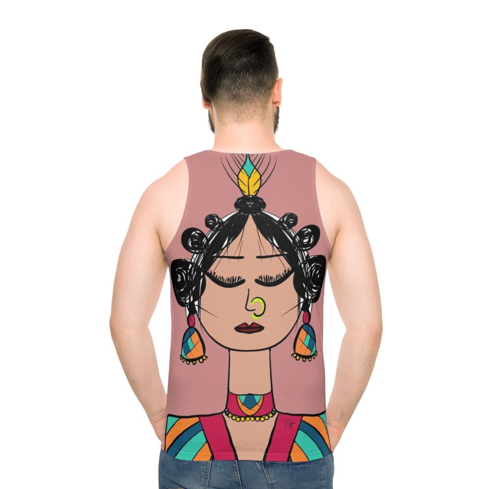 Whimsical diva doll unisex geometric tank top