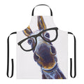 Illustration of a donkey wearing glasses on a white apron, a humorous and quirky home accessory.