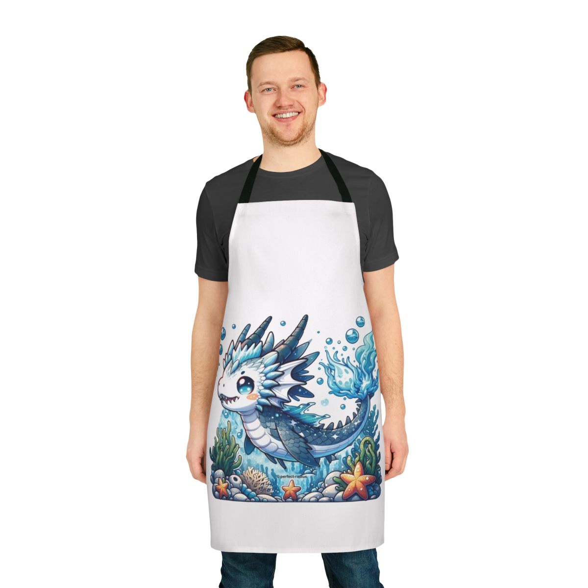 Mythical dragon fish printed on a high-quality apron for the fantasy-loving chef