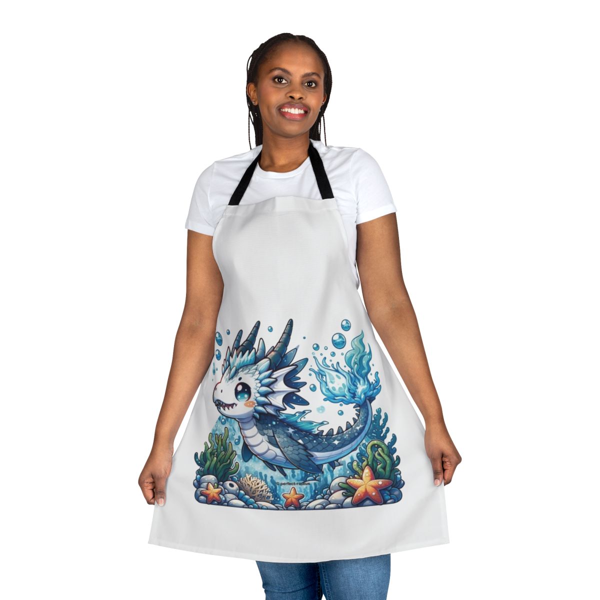 Mythical dragon fish printed on a high-quality apron for the fantasy-loving chef