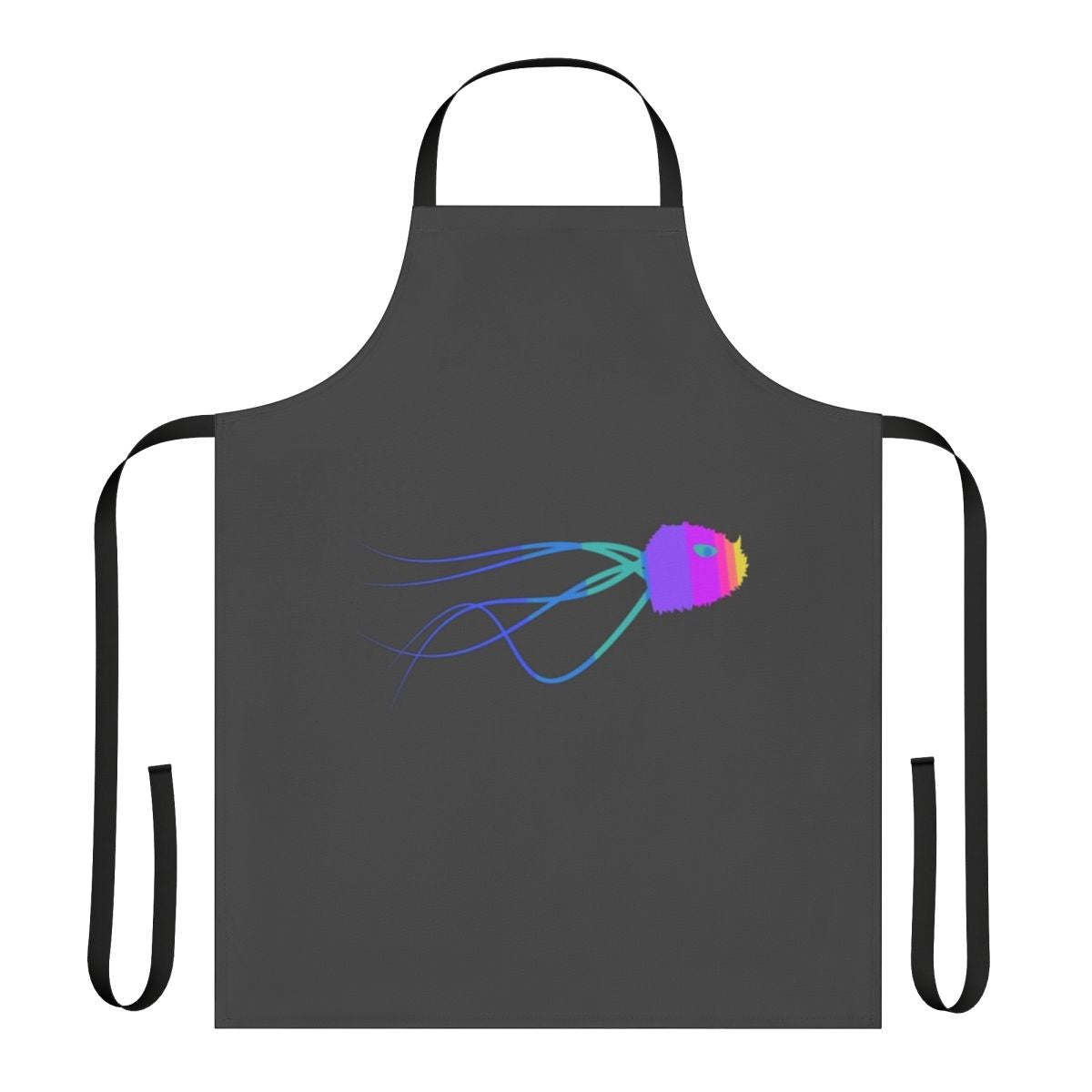 Jellyfish apron with abstract, colorful artwork depicting a legendary sea creature