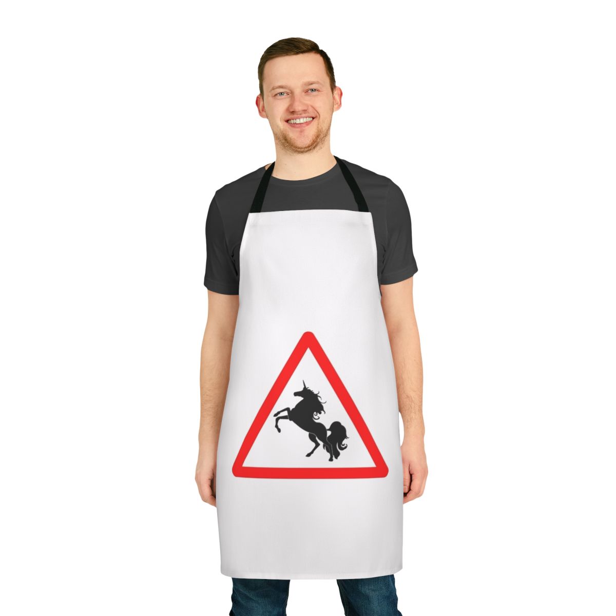 Apron featuring a design of various legendary animals like a unicorn and dragon.