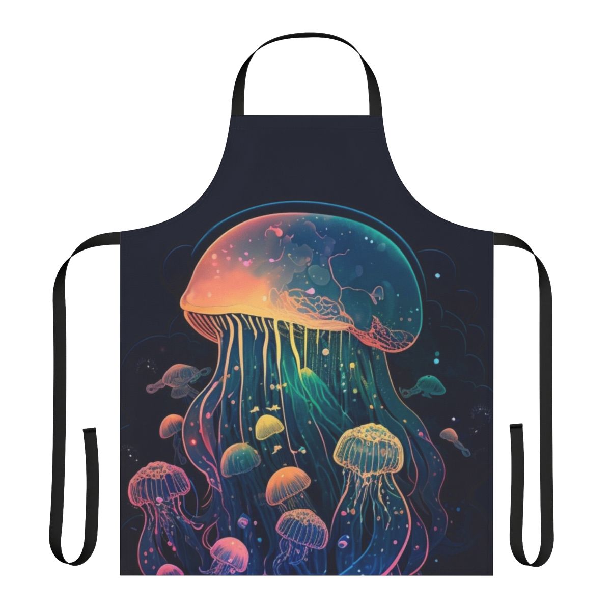 Apron featuring illustrations of legendary sea creatures and mythical ocean beasts