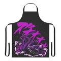 Whimsical octopus-themed apron with fantasy sea monster design in pink and purple colors