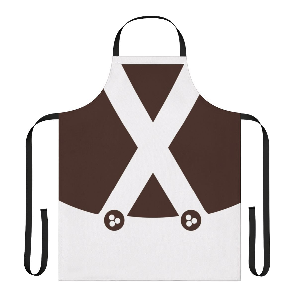Whimsical apron featuring a retro Oompa Loompa inspired graphic design, perfect for the chocolate factory fan.