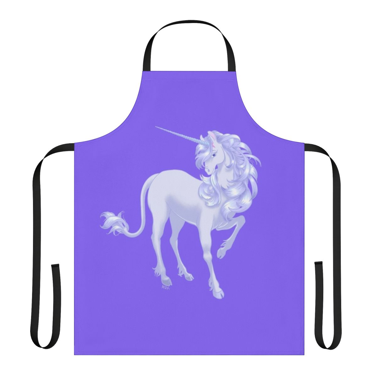A beautiful pastel-colored unicorn design on a high-quality apron, perfect for the retro fantasy lover.