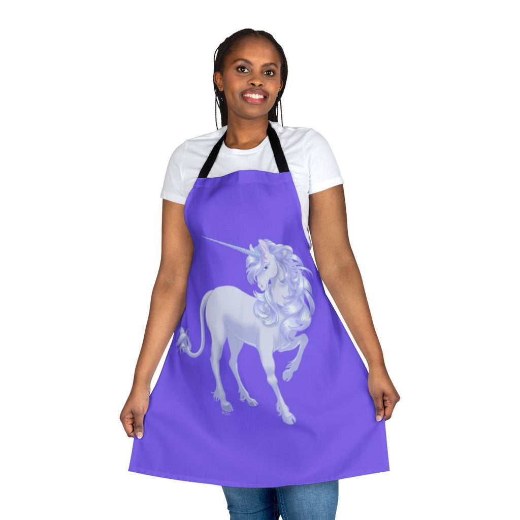 A beautiful pastel-colored unicorn design on a high-quality apron, perfect for the retro fantasy lover.