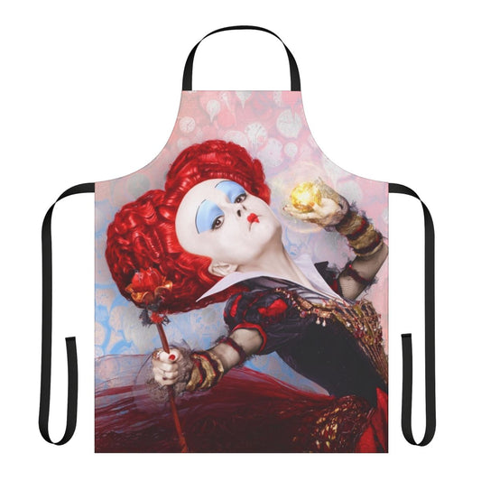 Red Queen Apron with Alice in Wonderland Inspired Design