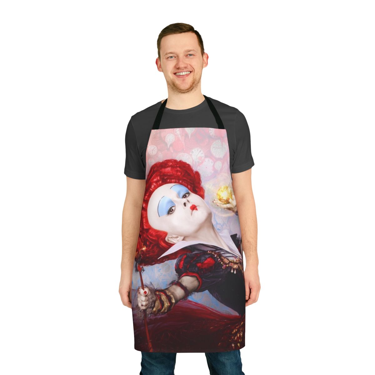 Red Queen Apron with Alice in Wonderland Inspired Design