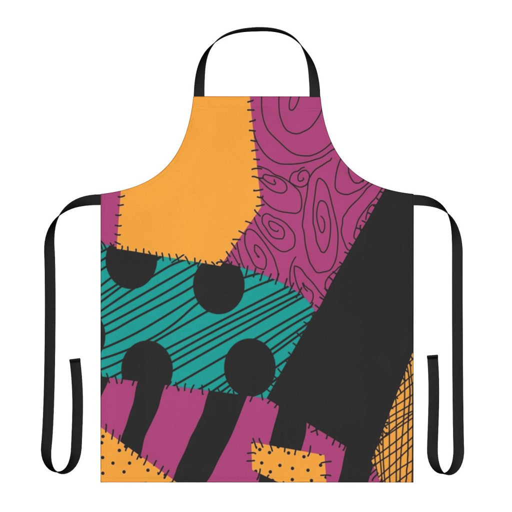 Whimsical spooky apron with a Tim Burton-inspired design