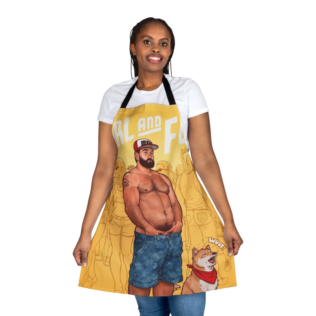 Colorful apron featuring a playful squid design for kids