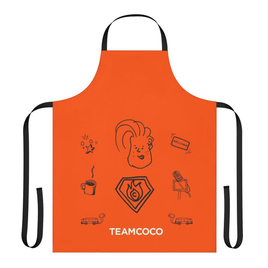Whimsical Team Coco Inspired Doodle Apron featuring fun doodle designs