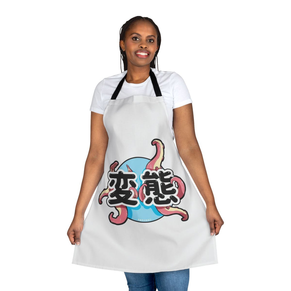 Whimsical apron featuring a vibrant, hand-drawn design of playful tentacles