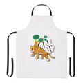 Apron featuring a playful tiger illustration in a minimalist, retro-inspired design