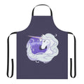 Apron featuring a whimsical, magical unicorn design against a backdrop of ocean waves