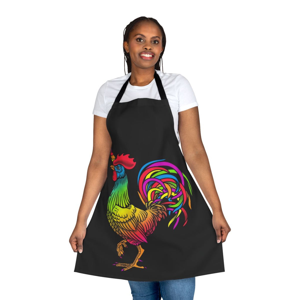 Whimsical apron featuring a unicorn-themed chicken design