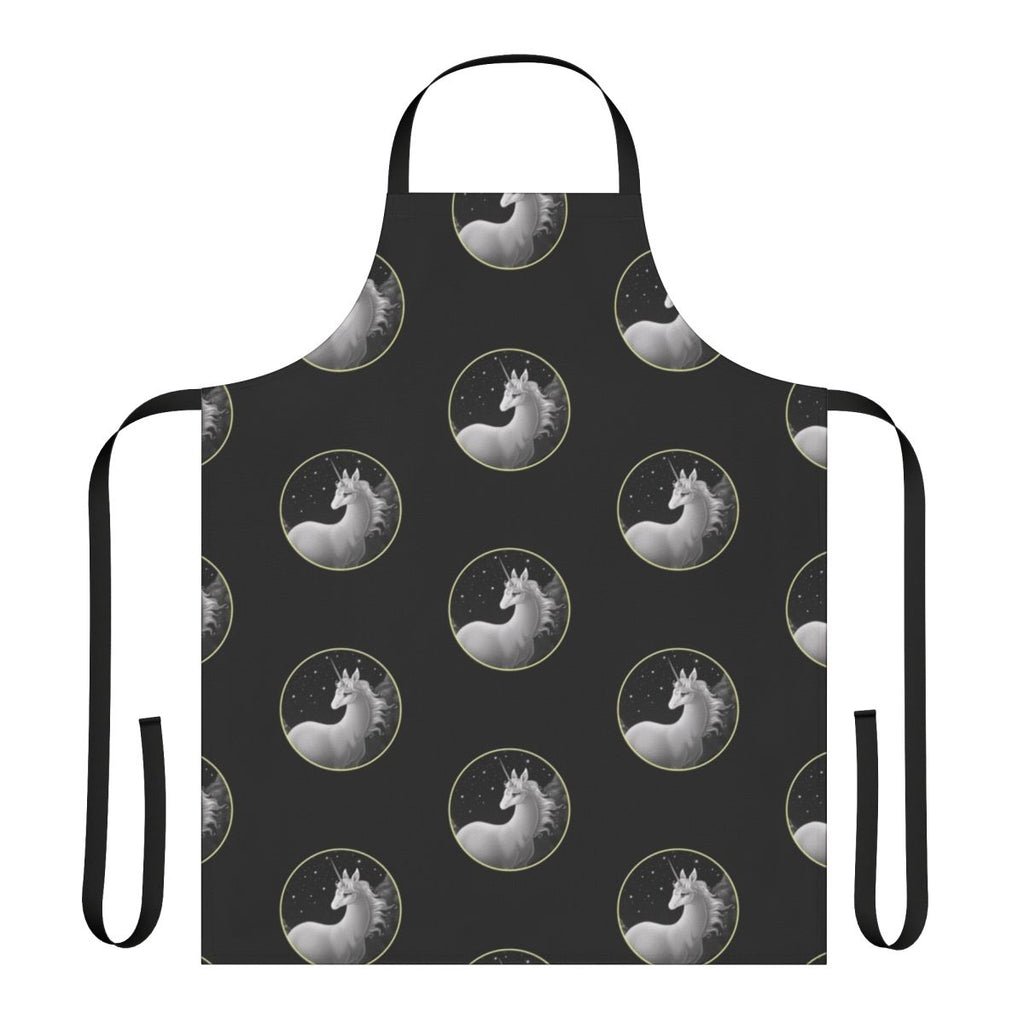 Apron featuring a whimsical illustration of a unicorn from "The Last Unicorn"