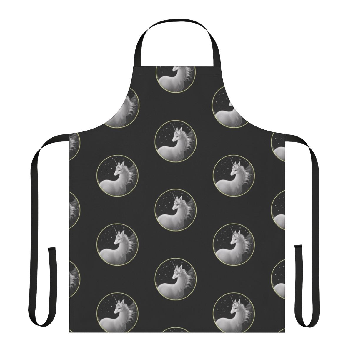 Apron featuring a whimsical illustration of a unicorn from "The Last Unicorn"
