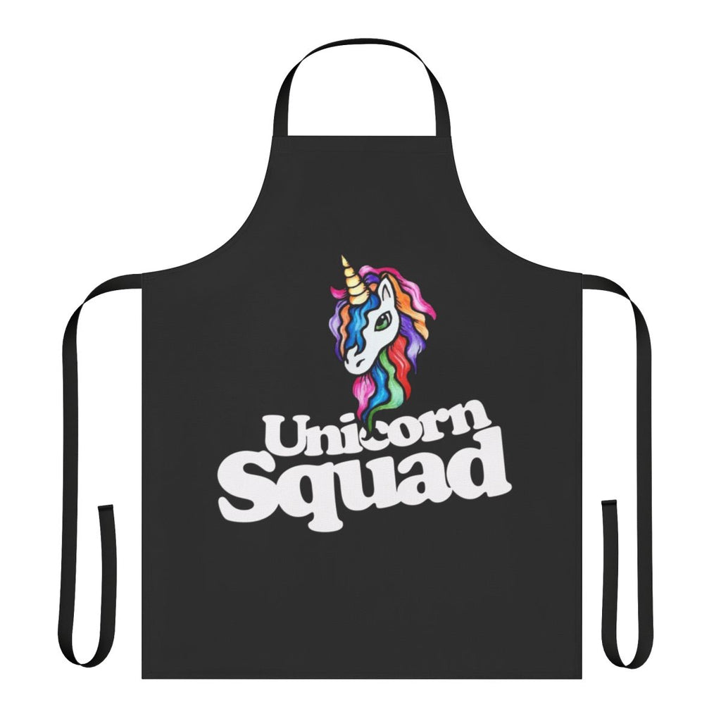 A colorful apron featuring a whimsical unicorn design, perfect for the kitchen or home.