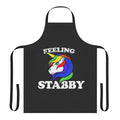 Whimsical apron featuring a unicorn-themed retro rainbow design