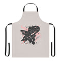 Apron featuring a whimsical design of a wild wolf with multiple eyes in a trippy, magical style.