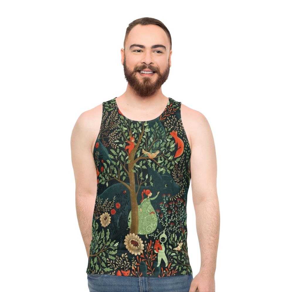 Whimsical Wonderland Enchanted Forest Fairy Tale Floral Tank Top