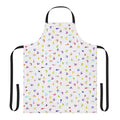 Colorful apron featuring playful worms on parade design