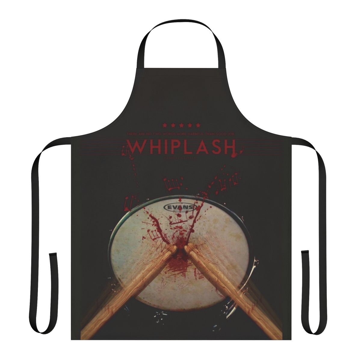 Whiplash-inspired apron featuring the iconic imagery and themes from the acclaimed film