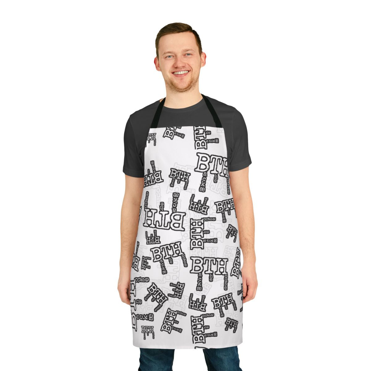 White apron for professional chefs and line cooks working in the kitchen
