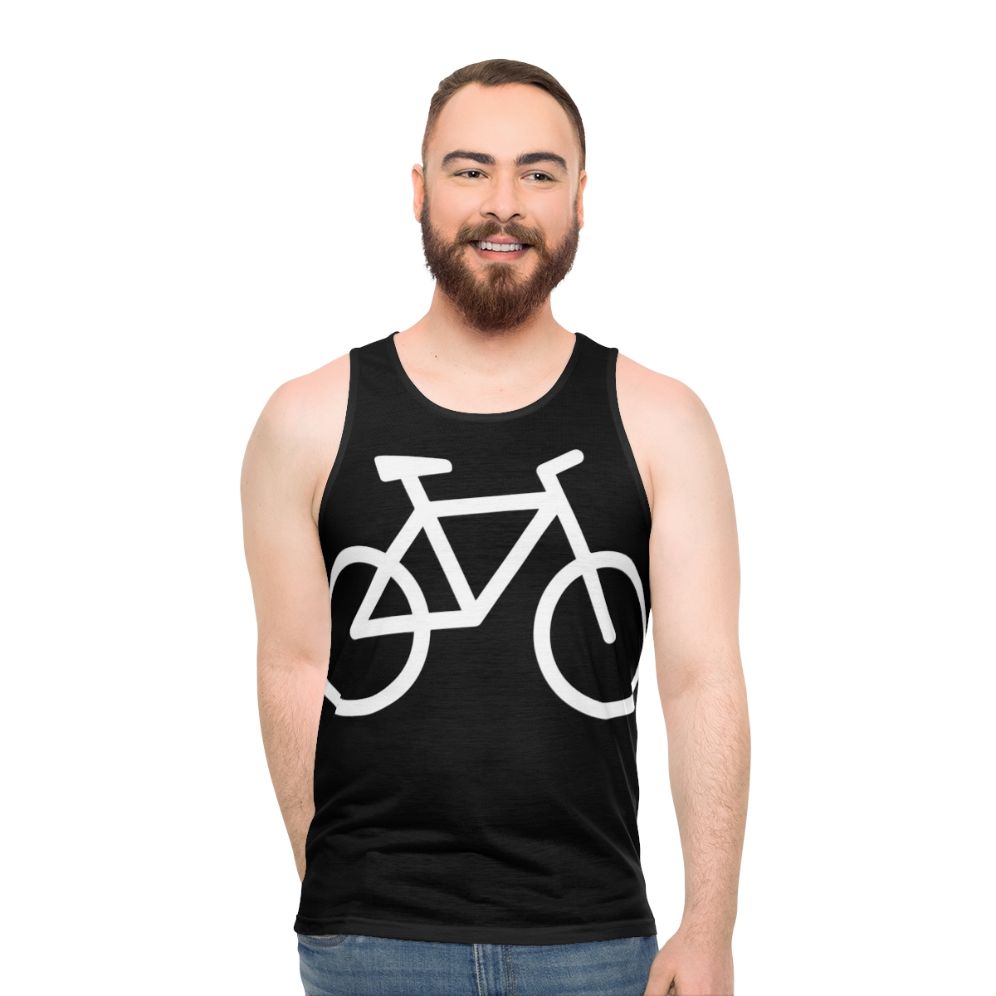 White bicycle unisex tank top