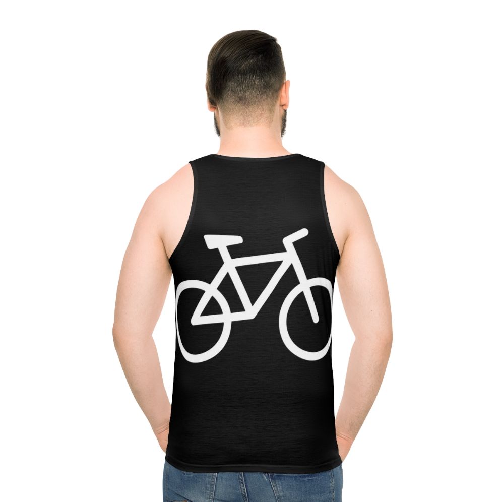 White bicycle unisex tank top