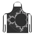 White apron featuring a linear Mandelbrot fractal pattern