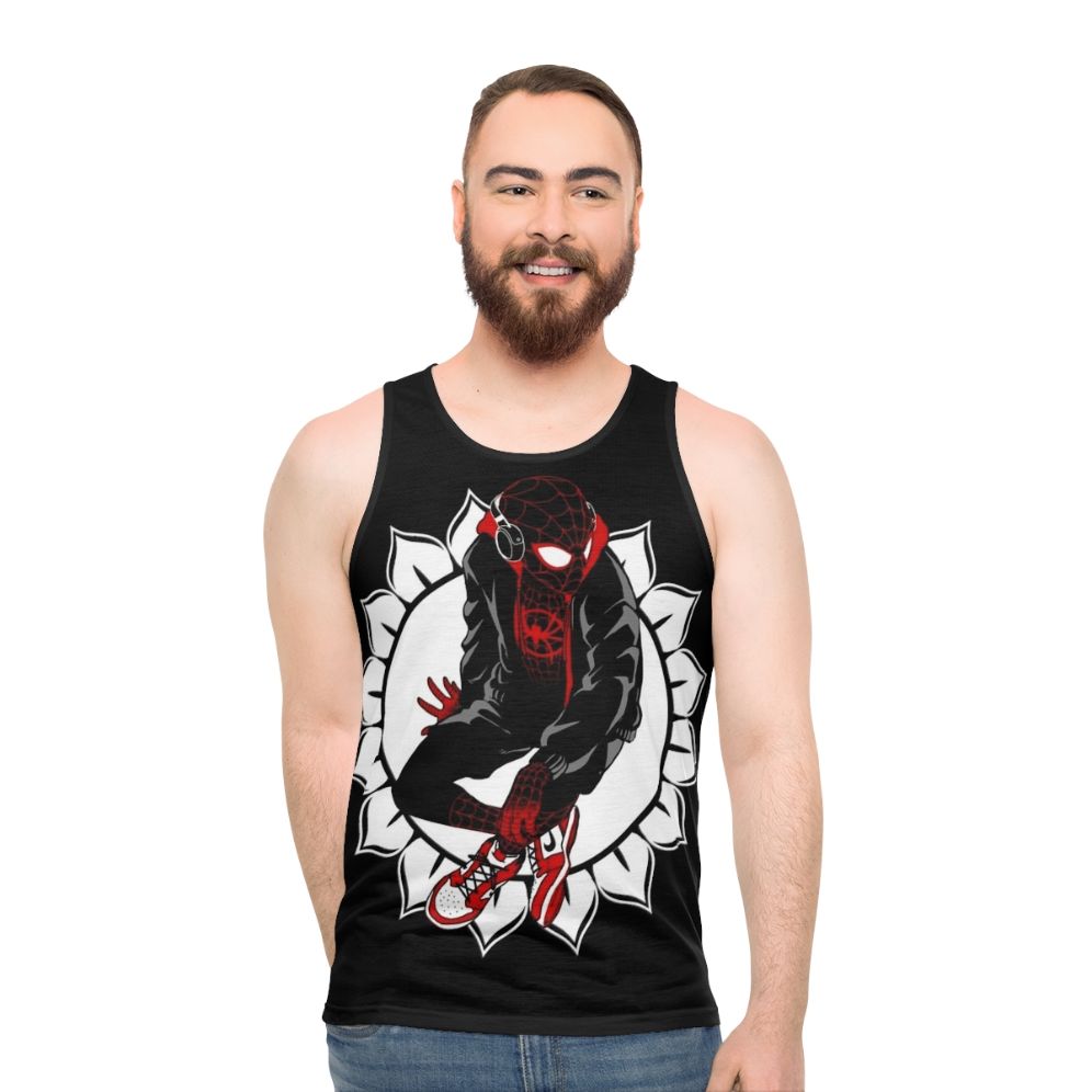 White Sunflower Spider Unisex Tank Top