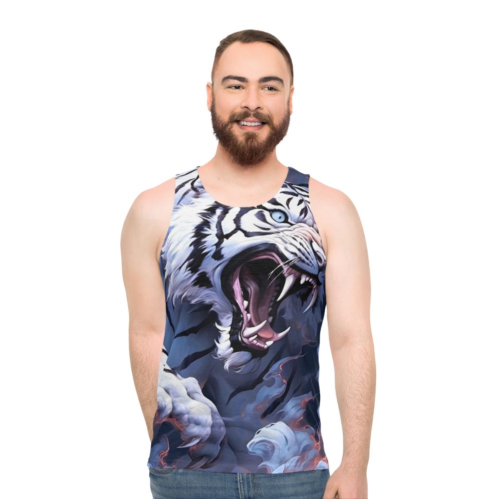 White tiger legendary animal unisex tank top