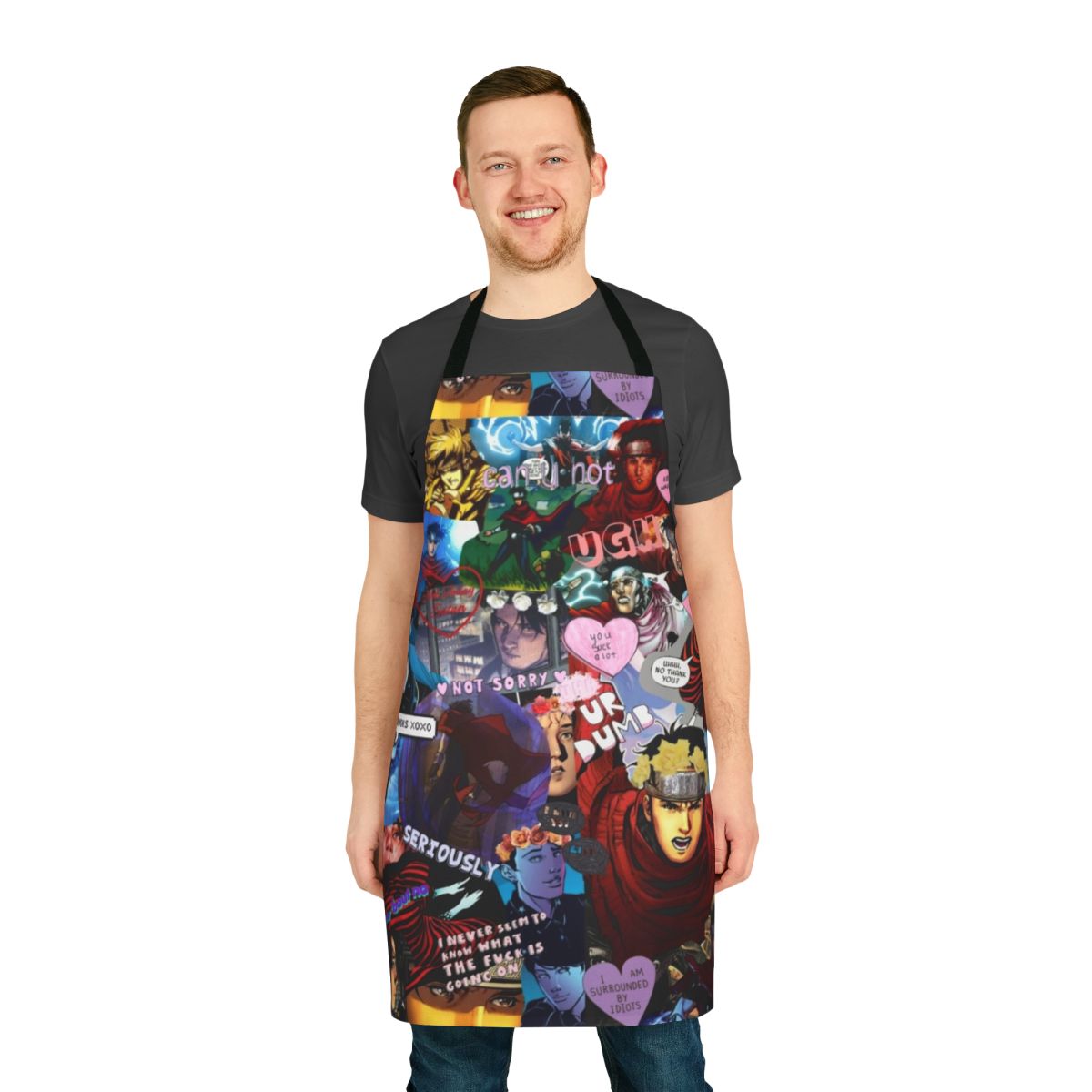 Wiccan-inspired collage apron featuring magical symbols and imagery