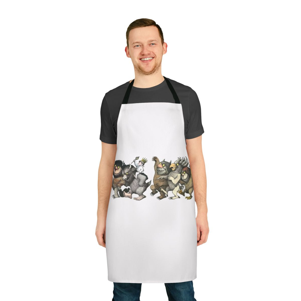 Wild Inspired Romp Graphic Apron featuring a monster character design