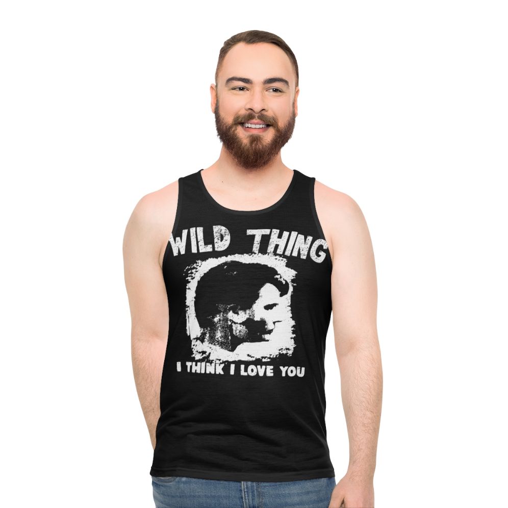 Unisex tank top featuring the iconic 'Wild Thing' character from the 1980s movie Major League