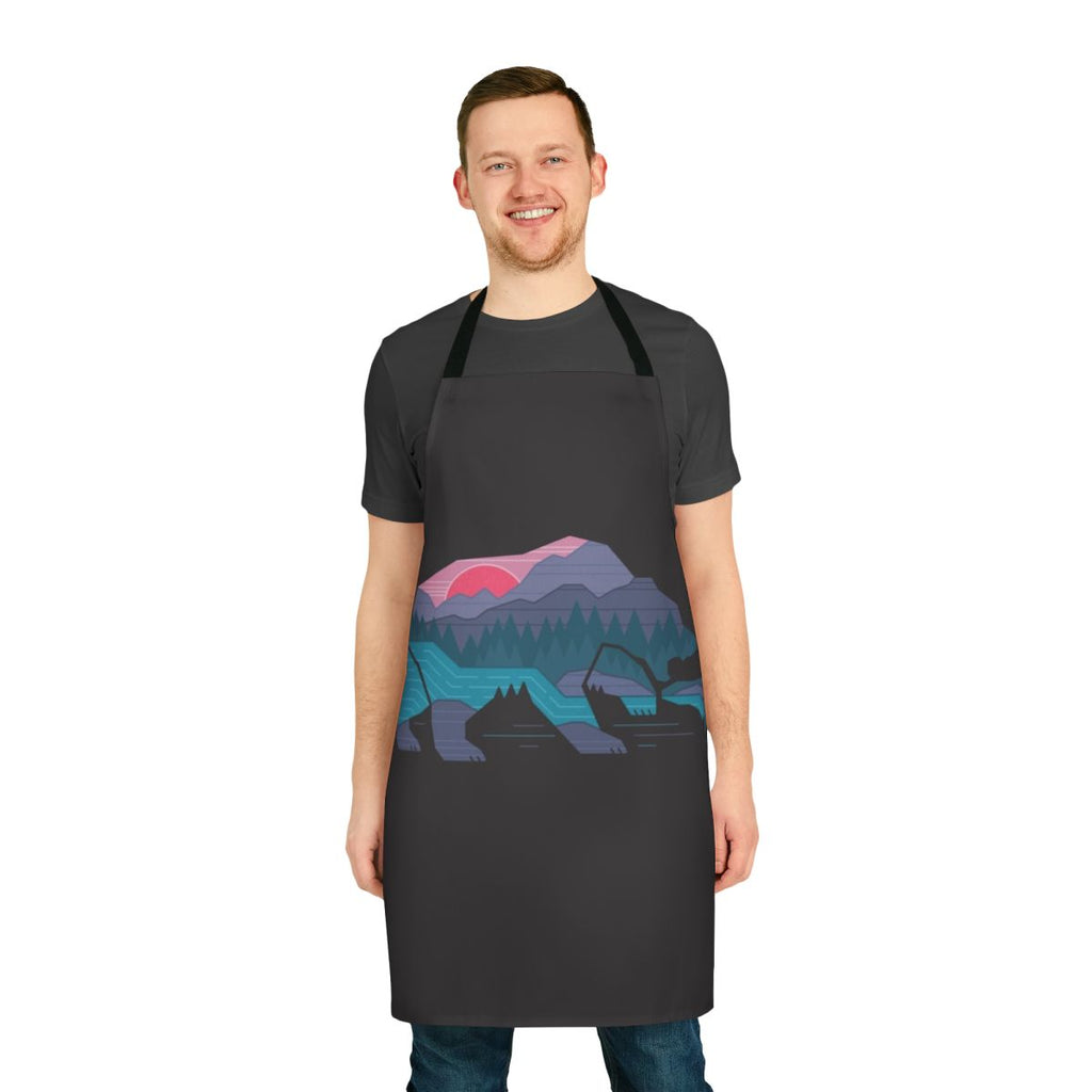 Wilderness-Inspired Bear Country Apron with Minimalist Graphic Design