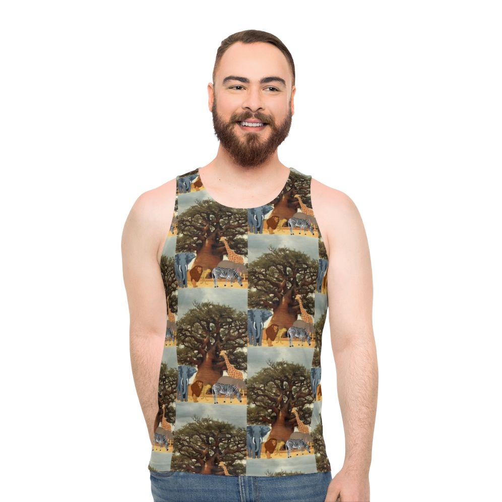 Unisex wildlife boabab tree tank top